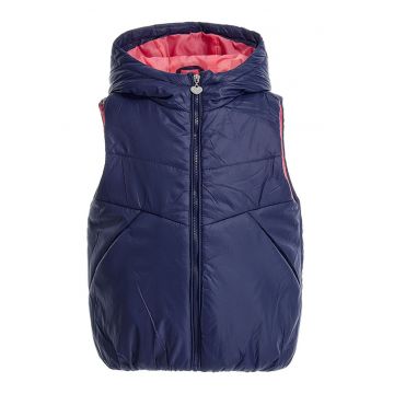 Vesta cu gluga si fermoar - Bleumarin