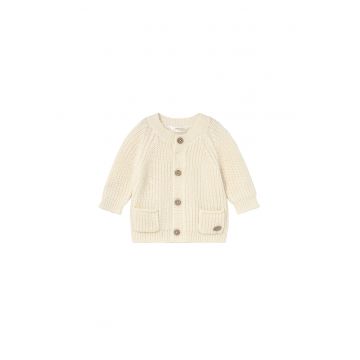Cardigan baieti -  ecru - 55% poliamida - 40% acril - 5% lana -