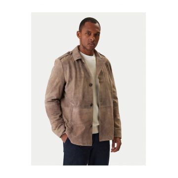 Geaca barbati -  piele naturala - bej - 100% bumbac - Bej