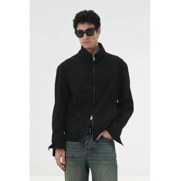Geaca barbati -  Tencel - fermoar - negru