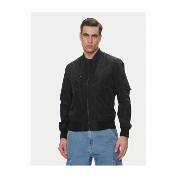Geaca bomber barbati  neagra - fabricata din material rezistent