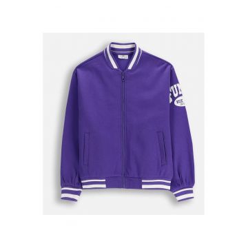 Geaca Bomber  mov - blana calduroasa - material moale - pentru fete - set disponibil