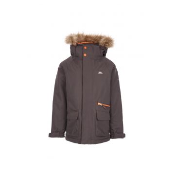Geaca copii  Upbeat - impermeabila - rezistenta la vant - cu gluga detasabila - fleece Sherpa - microfibra de poliester - maro