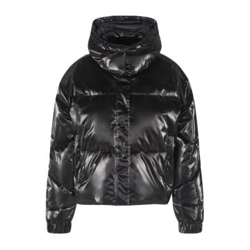 Geaca dama  MOUNTAIN WINTER JACKET COATED BOMBER EXTRA PADDED - Poliester - Negru - Negru