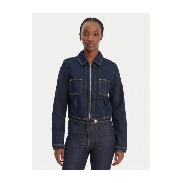 Geaca de blugi -  Fermoar - Bleumarin - Bumbac