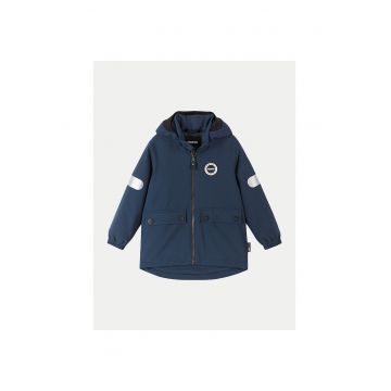 Geaca de ploaie copii -  poliester reciclat - bleumarin - cu fermoar - Bleumarin