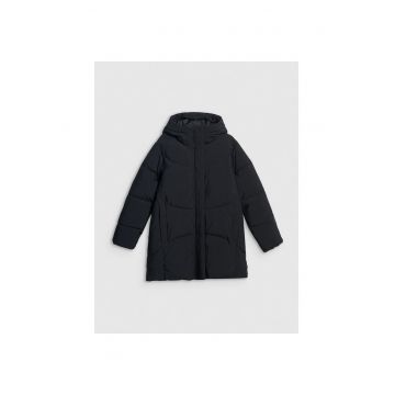 Geaca de puf  neagra - XXL - hidrofoba - cu gluga reglabila