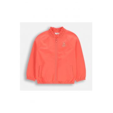 Jacheta bomber cu fermoar si maneci raglan - 45767 - Rosu corai