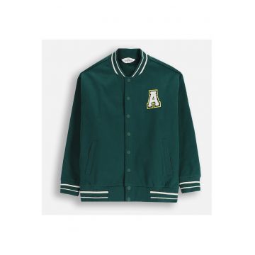 Jacheta  bomber - verde - bumbac - pentru baieti