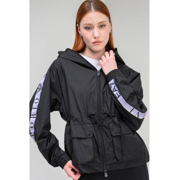 Jacheta cu buzunare laterale Natural Ventus - Negru/Violet deschis