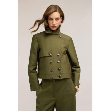 Jacheta cu doua randuri de nasturi - Verde feriga