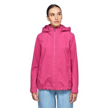 Jacheta cu fermoar si gluga - Roz fucsia