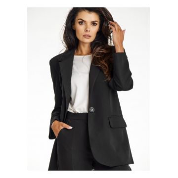 Jacheta dama -  eleganta - neagra - material de calitate - cu maneci suflecate