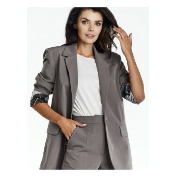Jacheta dama -  eleganta - poliester/viscoza - maro -