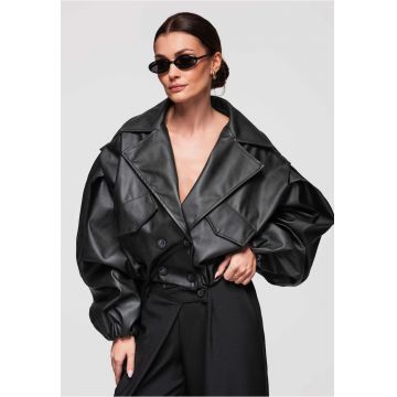 Jacheta de piele  OW-JAFL-0110 - Negru