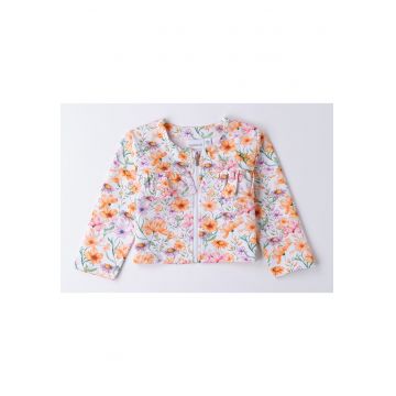 Jacheta de primavara cu imprimeu floral pentru fete - Multicolor