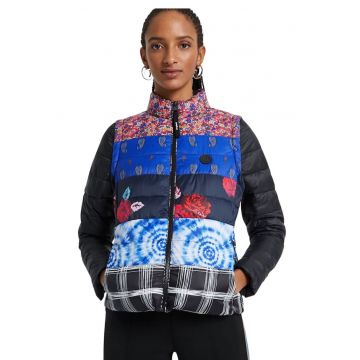 Jacheta matlasata cu model patchwork Copenhagen - Alb/Negru