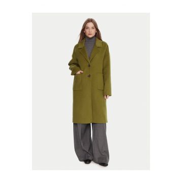 Palton de lana pentru femei -  50% lana - 45% poliester - 5% alte fibre textile - S INTL - Verde -