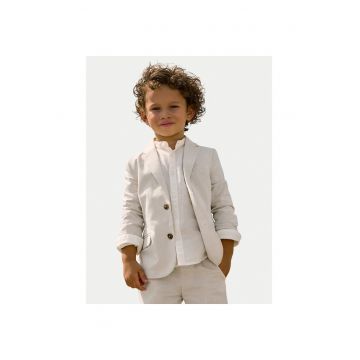 Sacou pentru baieti -  bumbac - bej - 90% bumbac - 10% lycra