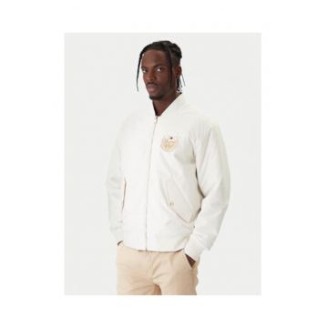 Geaca bomber cu fermoar si broderie
