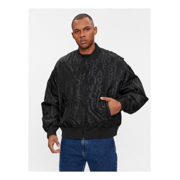 Geaca bomber cu imprimeu logo -