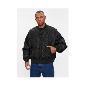 Geaca bomber cu imprimeu logo -