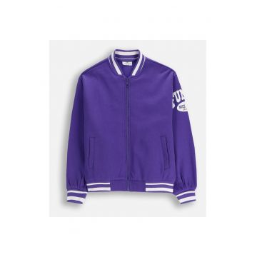 Geaca Bomber  mov - blana calduroasa - material moale - pentru fete - set disponibil