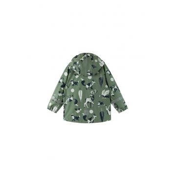 Geaca de ploaie unisex copii  poliester reciclat - verde