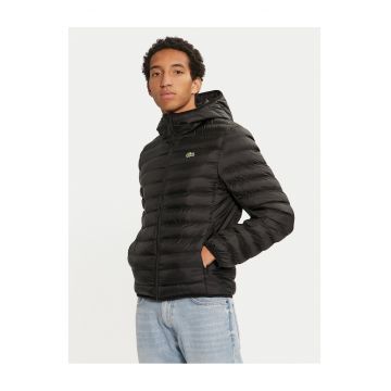 Geaca de tranzitie barbati -  neagra - poliester - cu fermoar -