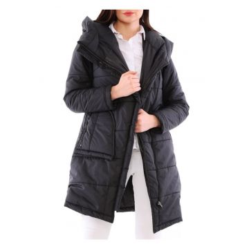 Geaca parka lunga cu gluga -