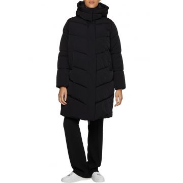 Geaca regular fit cuvatelina si aspect matlasat - Negru