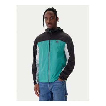 Jacheta colorblock cu gluga