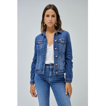 Jacheta cu nasturi din denim Trucker -