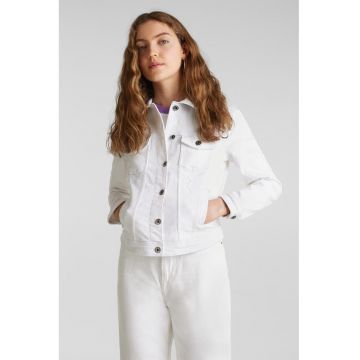 Jacheta de denim - Alb optic