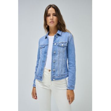 Jacheta de denim cu nasturi - Albastru deschis