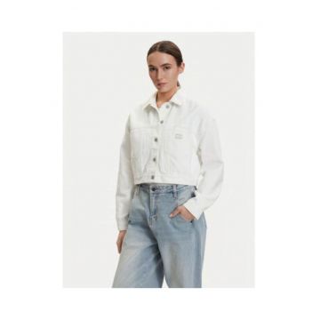 Jacheta din denim crop cu nasturi -