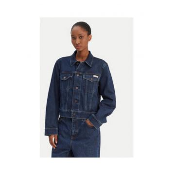Jacheta din denim cu doua buzunare cu clapa