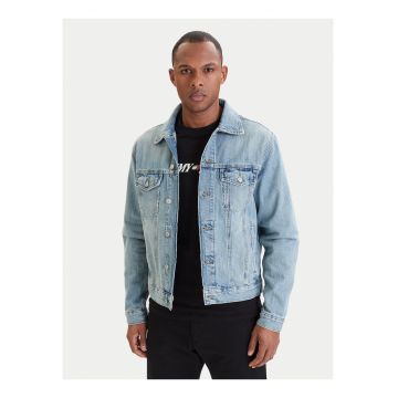Jacheta regular fit din denim cu maneci lungi