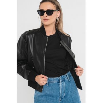 Jacheta scurta cu fermoar - Negru