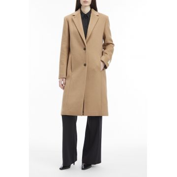 Palton relaxed fit din amestec de lana - Maro camel