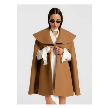 Poncho cu guler supradimensionat Sorte - Maro