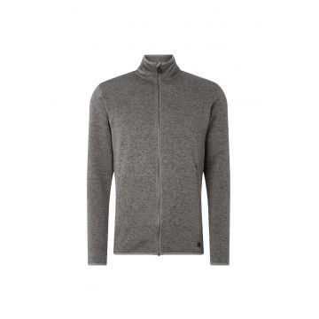 Cardigan barbat  regular fit - guler inalt - gri - poliester