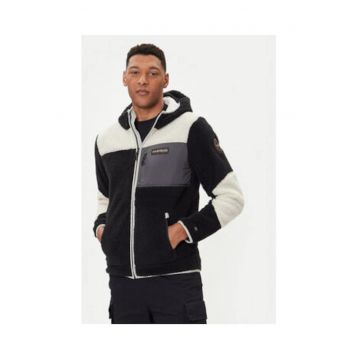 Geaca barbati -  fleece - negru/alb -