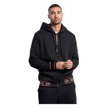 Geaca  barbati - model 1222-956722 - fleece interior - doua buzunare - neagra - bumbac/poliester - Negru