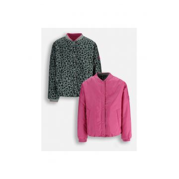 Geacă bomber reversibilă  pentru fete - Multicolor