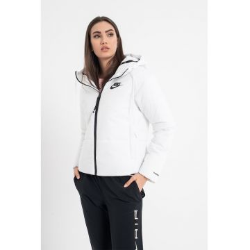 Geaca cu tehnologie Therma-Fit si gluga Repel - Alb