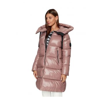 Geaca dama -  nylon - roz - fermoar -