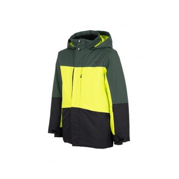 Geaca de schi copii  HJZ22-JKUMN004 - cu gluga ajustabila - poliester - multicolor