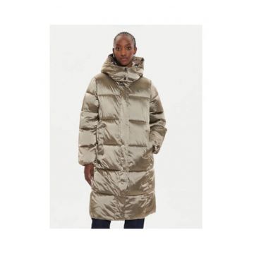 Geaca parka lunga cu aspect lucios -