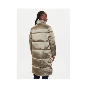 Geaca parka lunga cu aspect lucios -